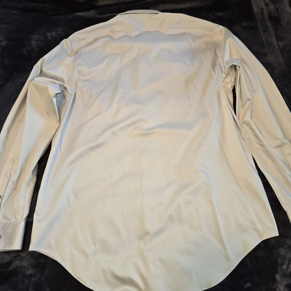 Calvin Klein Gray Inifinite Non Iron Slim Fit Stretch Mens Shirt 16 1/2 34/35 LG